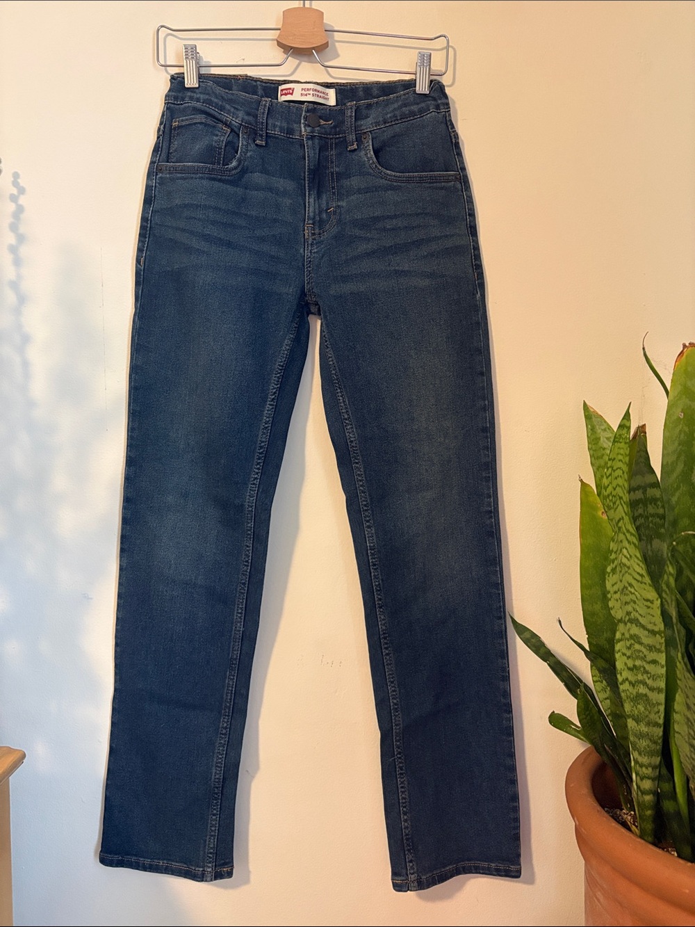 Levi's Women's Straight-Leg Jeans in Dark Wash Blue